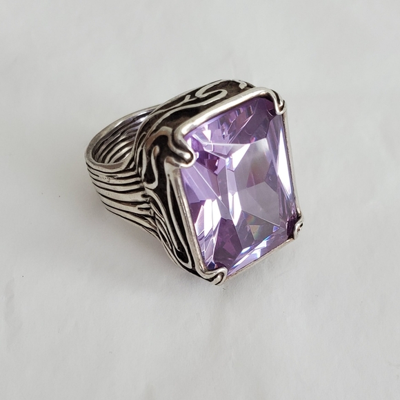 Silpada Lavender Cubic Zirconia Sterling Silver Purple Ring Size 8 R2001 Retired - Picture 2 of 4
